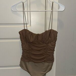 Lovers and Friends Taupe Bodysuit Size Small